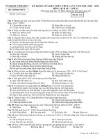 Đề thi thử THPT Lịch sử 2019 sở GD&ĐT Vĩnh Phúc mã đề 116 - Học Toàn Tập