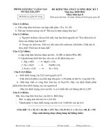 Hướng dẫn chấm môn Hóa học 8 (HK1, năm học 2020-2021)