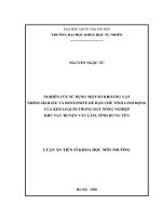 Nghiên cứu sử dụng một số khoáng vật nhóm zeolite và bentonite để hạn chế tính linh động của kim loại pb trong đất nông nghiệp khu vực huyện văn lâm, tỉnh hưng yên 