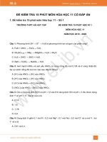 10 đề kiểm tra 15 phút HK1 năm 2019 môn Hóa học 11 có đáp án