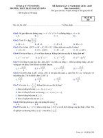 Đề thi thử THPT Quốc Gia 2019 môn Toán trường Trần Nguyên Hãn, Vĩnh Phúc lần 1 mã đề 209 - Học Toàn Tập