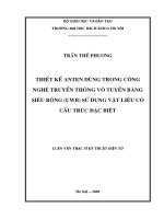 Thiết kế anten dùng trong công nghệ truyền thông vô tuyến băng siêu rộng (uwb) sử dụng vật liệu có cấu trúc đặc biệt 