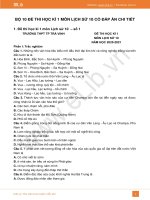 10 đề thi HK1 năm 2020 môn Lịch Sử lớp 10 có đáp án