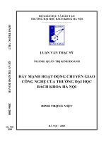 Đẩy mạnh hoạt động chuyển giao công nghệ của trường đại học bách khoa hà nội 