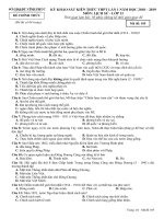 Đề thi thử THPT Lịch sử 2019 sở GD&ĐT Vĩnh Phúc mã đề 105 - Học Toàn Tập