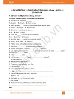 10 đề kiểm tra 15 phút học kì 1 môn Tiếng Anh 9 năm 2019 có đáp án
