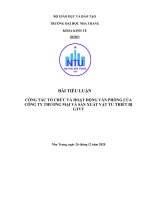 CÔNG tác tổ CHỨC và HOẠT ĐỘNG văn PHÒNG của CÔNG TY THƯƠNG mại và sản XUẤT vật tư THIẾT bị GTVT 