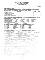 Bộ đề kiểm tra 1 tiết HK2 môn Tiếng Anh lớp 9 năm 2020-2021 (có đáp án)