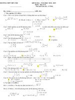 KIỂM TRA MỘT TIẾTMÔN: ĐẠI SỐ 10