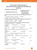 10 đề thi học kì 1 môn Tiếng Anh 12 năm 2019 có đáp án