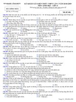 Đề thi thử THPT Sinh học 2019 sở GD&ĐT Vĩnh Phúc mã đề 406 - Học Toàn Tập