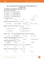 Đề kiểm tra 15 phút HK1 năm 2019 môn Toán 11 có đáp án