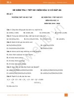 10 đề kiểm tra 1 tiết HK1 môn Hóa học 12 năm 2019 có đáp án