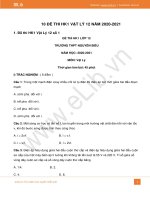 10 đề thi Học kì 1 môn Vật Lý 12 năm 2020 có đáp án