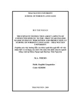 Nghiên cứu việc hướng dẫn các khía cạnh liên ngữ đối với việc nhận biết và sử dụng của sinh viên năm thứ nhất chuyên ngành tiếng anh tại khoa ngoại ngữ đại học thái nguyên 