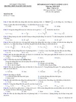 Đề thi thử THPT Vật lí 2019 trường Nguyễn Viết Xuân Vĩnh Phúc lần 1 mã đề 105 - Học Toàn Tập