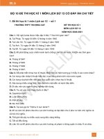 10 đề thi HK1 môn Lịch Sử lớp 12 năm 2020 có đáp án