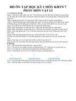 HƯỚNG DẪN ÔN TẬP HỌC KỲ I KHTN 7