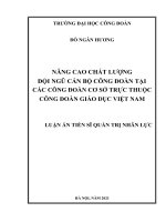 Nâng cao chất lượng đội ngũ cán bộ công đoàn tại các công đoàn cơ sở trực thuộc công đoàn giáo dục việt nam 