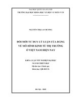 Luận văn tốt nghiệp đổi mới tư duy lý luận của đảng về mô hình kinh tế thị trường ở việt nam hiện nay 