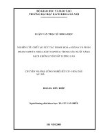 Nghiên cứu chế tạo xúc tác isome hoá n hexan và phân đoạn naphta nhẹ (light naphta) trong sản xuất xăng sạch không chì chất lương cao 