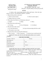 Đề luyện tập học sinh giỏi môn tiếng anh lớp 6 - Đề số 31 - Học Toàn Tập