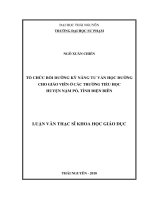 Tổ chức bồi dưỡng kỹ năng tư vấn học đường cho giáo viên ở các trường tiểu học huyện nậm pồ tỉnh điện biên 