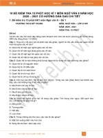 10 Đề kiểm tra 15 phút HK1 môn Ngữ văn 8 năm 2020 có đáp án