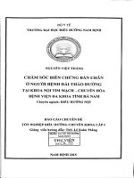 Chăm sóc biến chứng bàn chân ở người bệnh đái tháo đường tại khoa nội tim mạch chuyển hóa bệnh viện đa khoa tỉnh hà nam 