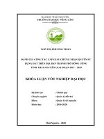 Đánh giá công tác cấp giấy chứng nhận quyền sử dụng đất trên địa bàn thành phố sông công, tỉnh thái nguyên giai đoạn 2017 – 2019 