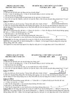 Đề kiểm tra 1 tiết môn Vật lí lớp 8 năm 2019-2020 có đáp án - THCS Vinh Tân