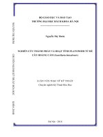 Nghiên cứu thành phần và hoạt tính flavonoid từ rễ cây hoàng cầm (scutellaria baicalensis) 