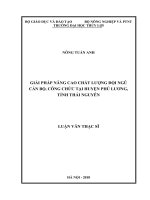 (Luận văn thạc sĩ) Giải pháp nâng cao chất lượng đội ngũ cán bộ, công chức tại huyện Phú Lương, tỉnh Thái Nguyên