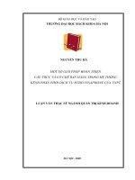 Một số giải pháp hoàn thiện cấu trúc và cơ chế bán hàng trong hệ thống kênh phân phối dịch vụ đtdd vinaphone của vnpt 