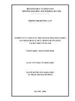Nghiên cứu và đề xuất một số giải pháp phát triển sản phẩm dịch vụ bưu chính chuyển phát tại bưu điện thành phố hà nội 
