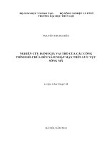 (Luận văn thạc sĩ) Nghiên cứu đánh giá vai trò của các công trình hồ chứa đến xâm nhập mặn trên lưu vực sông Mã