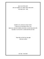 NGHIÊN CỨU, ĐÁNH GIÁ NHẬN THỨC  VÀ ĐỀ XUẤT GIẢI PHÁP NÂNG CAO  HIỆU QUẢ TRUYỀN THÔNG LỐI SỐNG XANH CHO SINH VIÊN  ĐẠI HỌC TÀI NGUYÊN VÀ MÔI TRƯỜNG HÀ NỘI