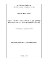 Chiến lược phát triển kinh tế xã hội trên địa bàn huyện Tân Sơn tỉnh Phú Thọ đến năm 2020