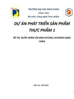 DỰ ÁN PHÁT TRIỂN SẢN PHẨM
