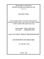 Các giải pháp nâng cao chất lượng dịch vụ chăm sóc khách hàng tại Ngân hàng nông nghiệp và phát triển nông thôn Agribank