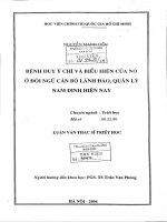 Bệnh duy ý chí và biểu hiện của nó ở đội ngũ cán bộ lãnh đạo, quản lý nam định hiện nay 