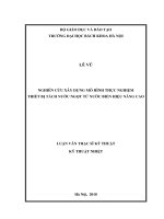 Nghiên cứu xây dựng mô hình thực nghiệm thiết bị tách nước ngọt từ nước biển hiệu năng cao 