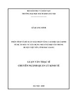 Phân tích và đề xuất giải pháp nâng cao hiệu quả kinh tế dự án đầu tư xây dựng nhà ở xã hội vân trung, huyện việt yên tỉnh bắc giang 