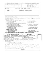 Đề kiểm tra 1 tiết HK2 môn Sinh lớp 7 năm 2019-2020 - THCS Nguyễn Cư Trinh (có đáp án)