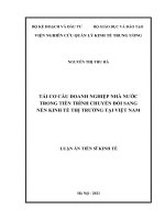 Tái cơ cấu doanh nghiệp nhà nước trong tiến trình chuyển đổi sang nền kinh tế thị trường tại việt nam 
