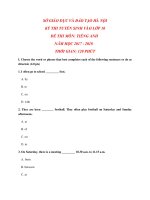 BỘ ĐỀ THI VÀO LỚP 10 MÔN TIẾNG ANH