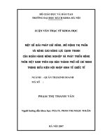 Một số giải pháp giữ vững, mở rộng thị phần và nâng cao năng lực cạnh tranh của ngân hàng nông nghiệp và phát triển nông thôn việt nam trên địa bàn thành phố hồ chí minh trong điều kiện hội nhập kinh tế quốc tế 