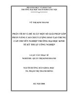 Phân tích và đề xuất một số giải pháp góp phần nâng cao chất lượng đào tạo trung cấp chuyên nghiệp trường đại học kinh tế kỹ thuật công nghiệp 