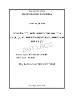Nghiên cứu điều khiển tốc độ của trục quay truyền động bằng động cơ thủy lực (tt) 