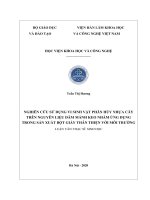 Luận văn Thạc sĩ Sinh học: Nghiên cứu sử dụng vi sinh vật phân hủy nhựa cây trên nguyên liệu dăm mảnh keo nhằm ứng dụng trong sản xuất bột giấy thân thiện với môi trường
